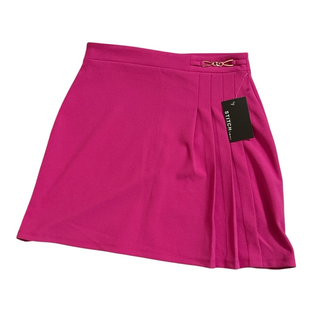 NWT Stitch Collection Fuchsia Pleated Mini Skirt